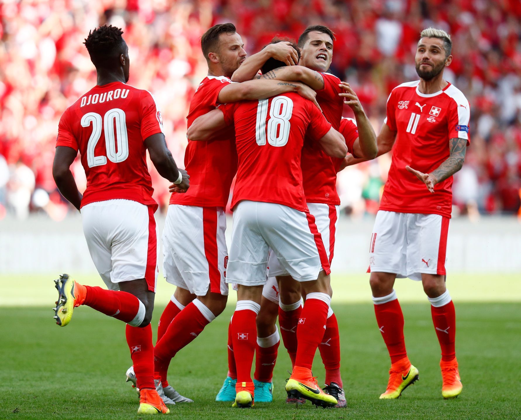 Euro 2016: Švýcarsko-Rumunsko: Švýcaři slaví gól na 1:1