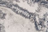 Skalisté hory, USA (z paluby ISS, říjen 2020).