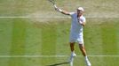 Tomáš Berdych v zápase s Kevinem Andersonem na Wimbledonu 2013