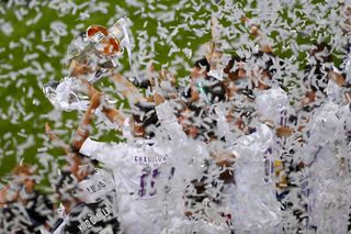 Hráči Realu Madrid slaví triumf v Lize mistrů v sezoně 2013-14,