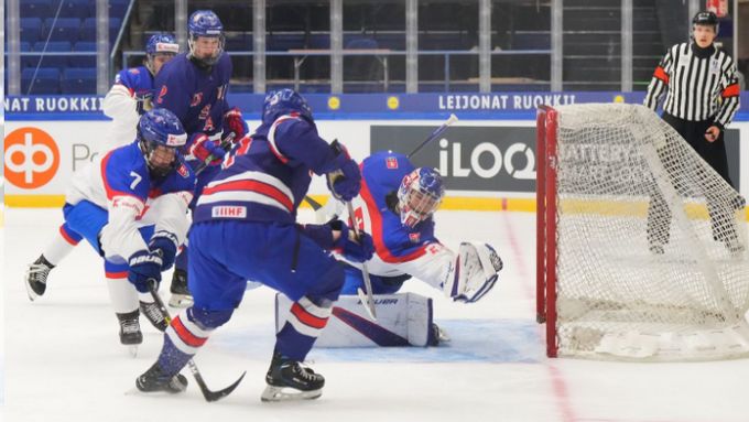 Hokejisté Slovenska v utkání s USA