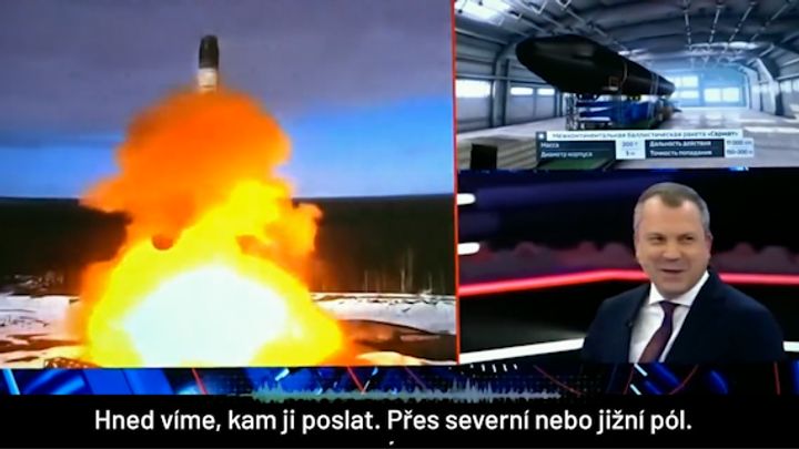 Veselo v ruské TV. New York zničí naše jediná raketa, smáli se ve studiu; Zdroj foto: Twitter/Julia Davis