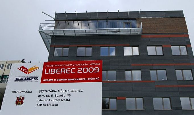 Jedna ze zcela nově zhotovených budov pro Mistrovství světa v Liberci v roce 2009.