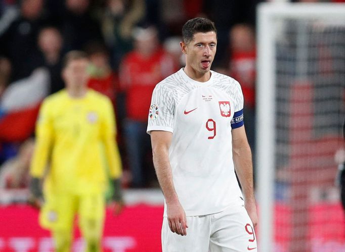 Zklamaný Robert Lewandowski v kvalifikaci ME 2024 Česko - Polsko