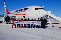 Naše letadlo přistálo poprvé na Antarktidě, pochlubily se Smartwings fotkami