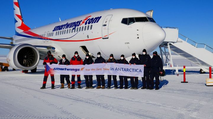 Naše letadla přistála poprvé na Antarktidě, pochlubily se Smartwings fotkami; Zdroj foto: Smartwings