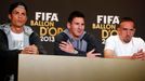 Ronaldo, Messi a Ribéry před vyhlášením ankety Zlatý míč