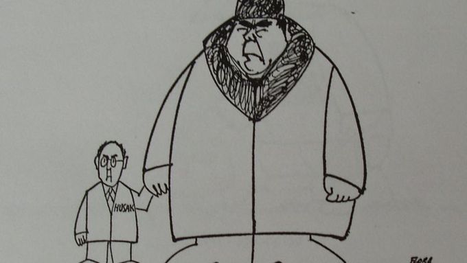 Dobová karikatura týdeníku Die Zeit: "Ruku v ruce - za čí vlast?"