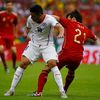 Chile's Valdivia fights for the ball with Spain's Silva during their 2014 World Cup Group B soccer match in Rio de Janeiro