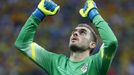 Croatia goalkeeper Stipe Pletikosa reacts during their 2014 World cup opening match against Brazil at the Corinthians arena in Sao Paulo June 12, 2014.REUTERS/Damir Sagol