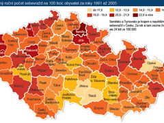 Sebevraždy v Česku. Kde jich je nejvíc?