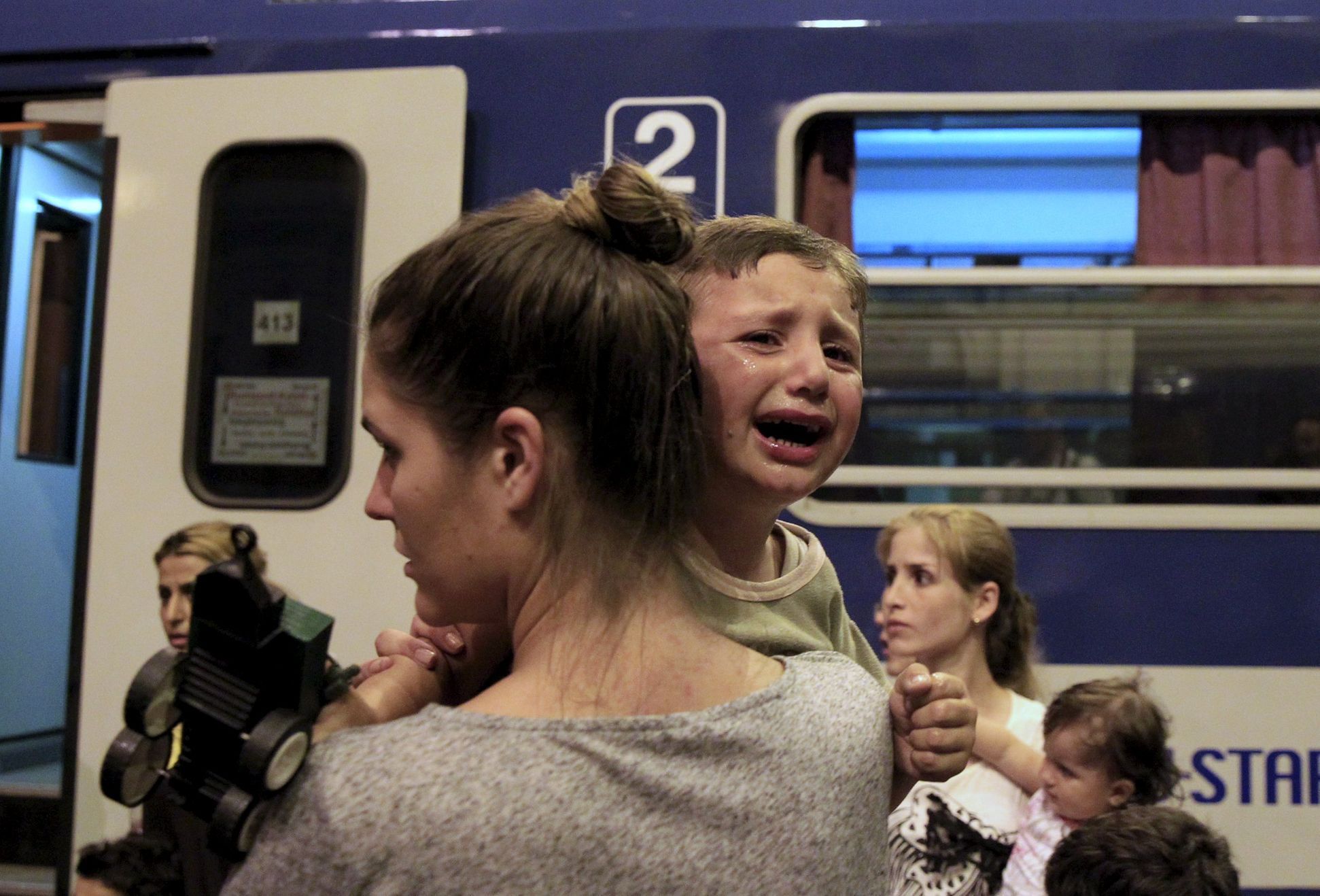 Uprchlíci na nádraží v Budapešti