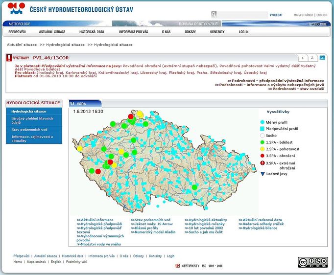 Povodňová situace 1. června 2013 v 16:30