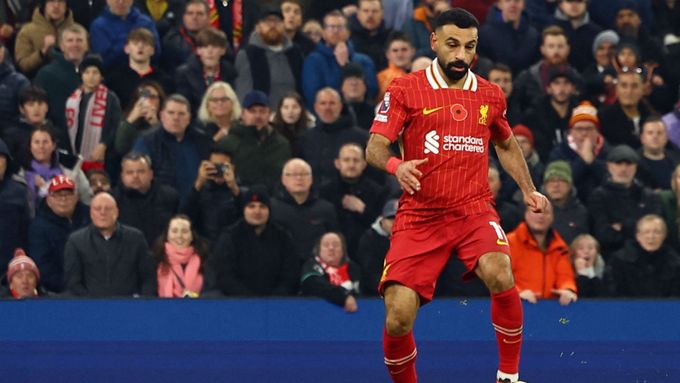 Mohamed Salah v zápase Liverpool - Aston Villa