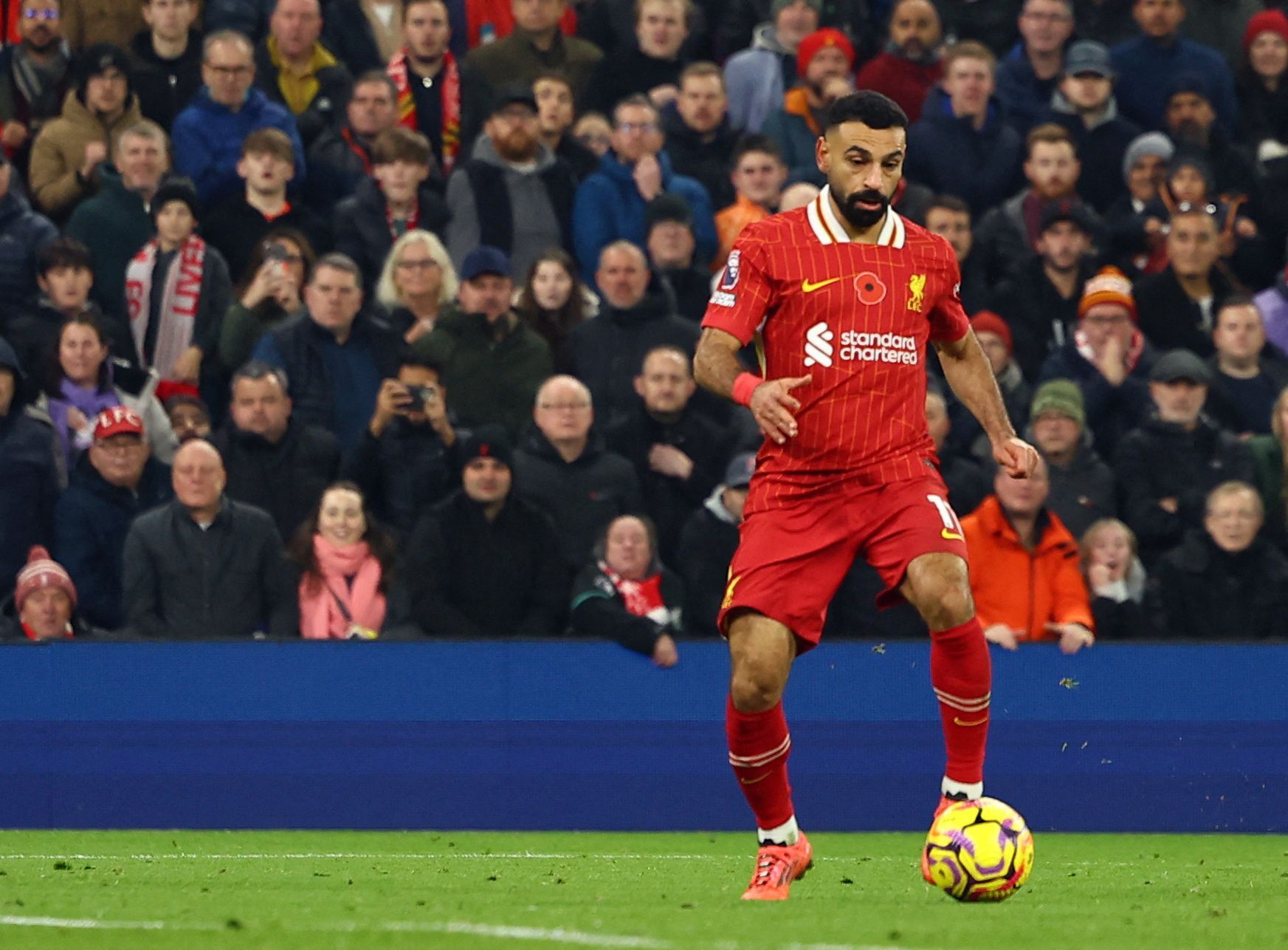 Mohamed Salah v zápase Liverpool - Aston Villa