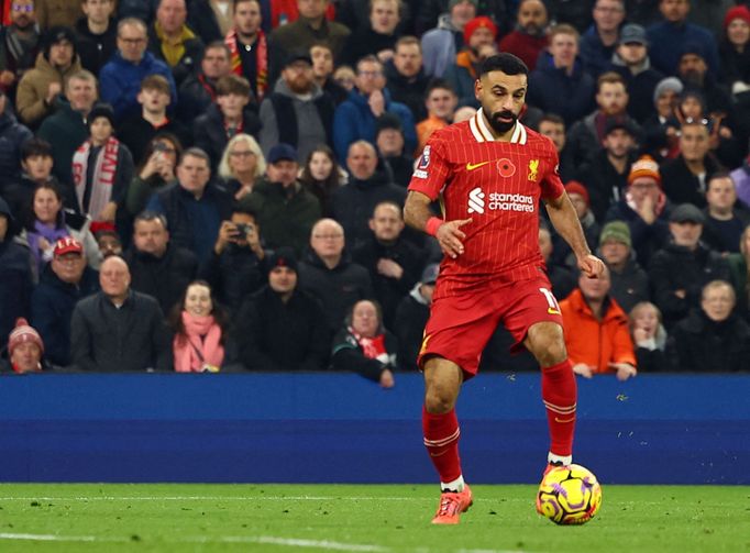 Mohamed Salah v zápase Liverpool - Aston Villa