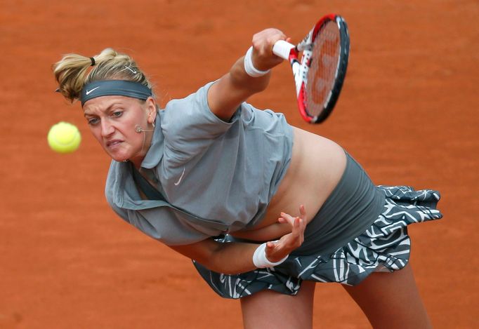 Petra Kvitová na French Open v duelu s Erakovičovou