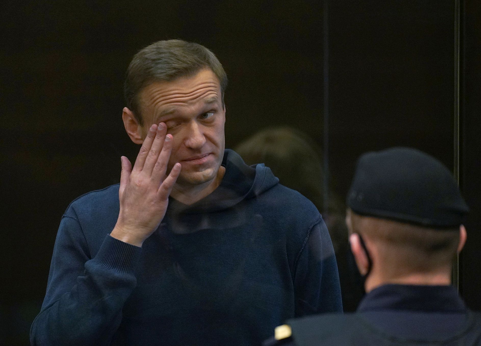 Alexej Navalnyj při úterním jednání u soudu.