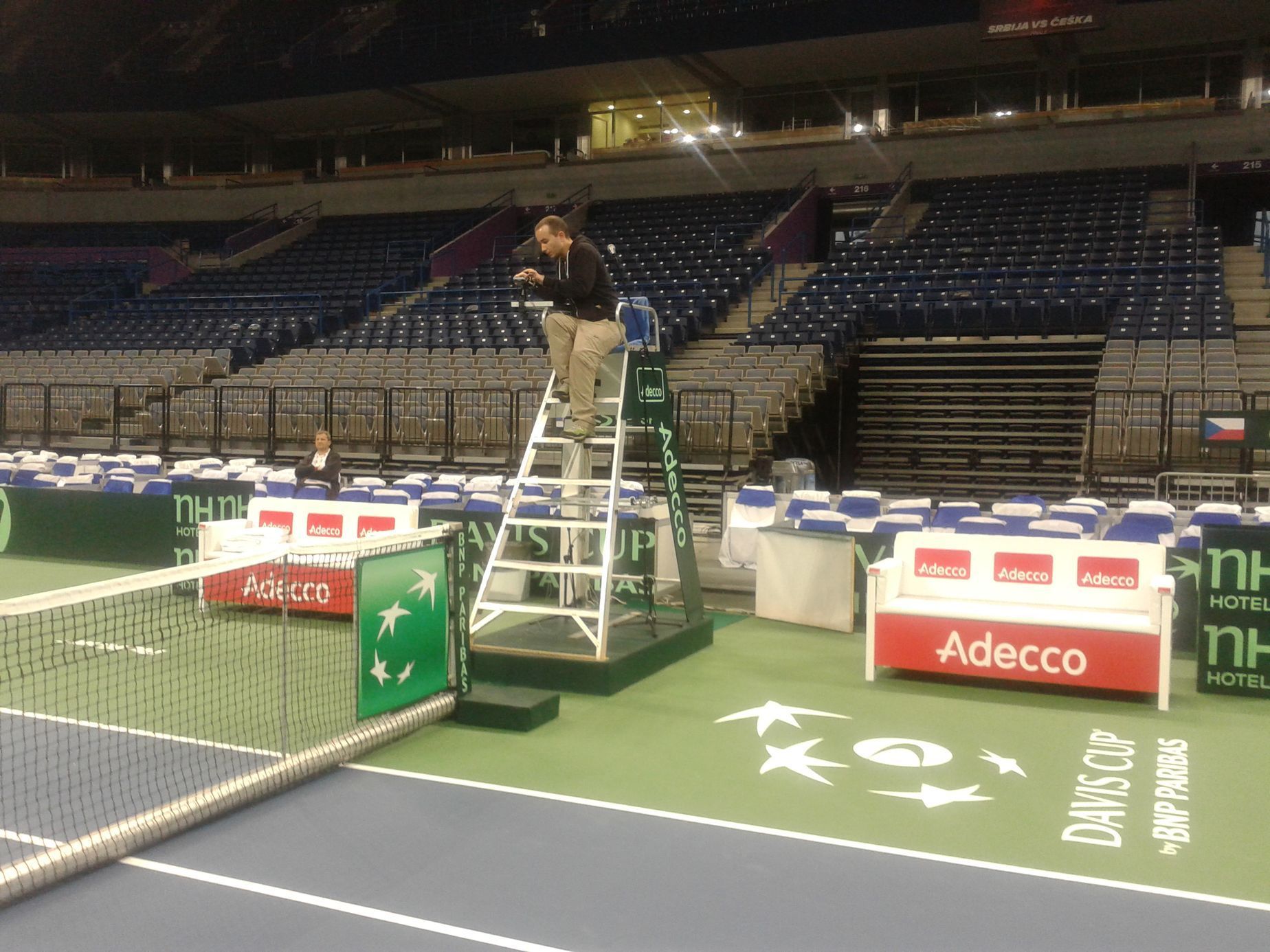 Bělehradská aréna před finále Davis Cupu 2013