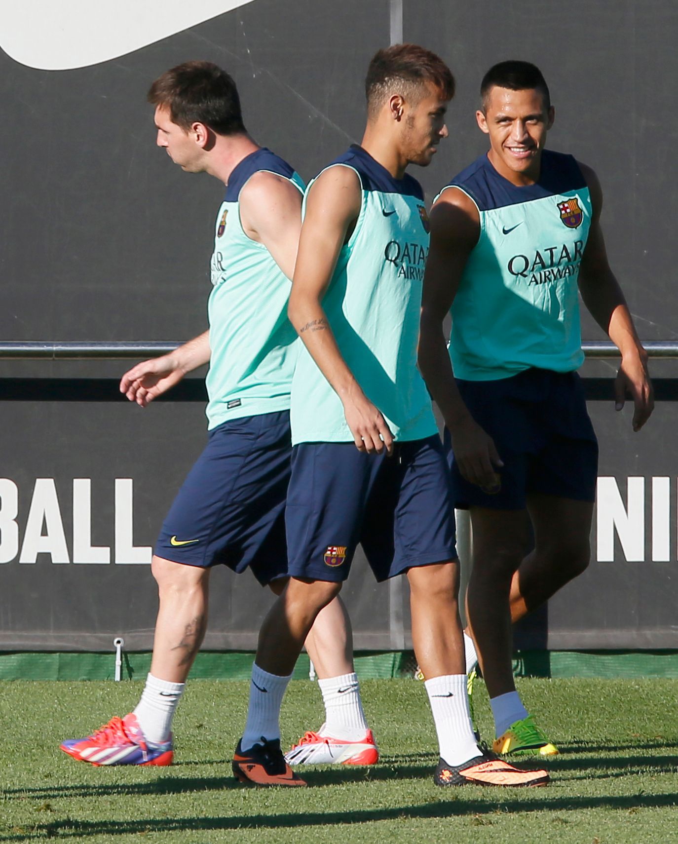 FC Barcelona (trénink, Neymar, Messi, Sánchez)