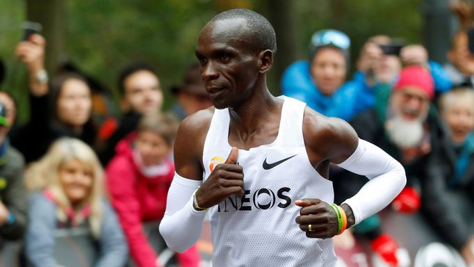 Maratonec Eliud Kipchoge ve Vídni.