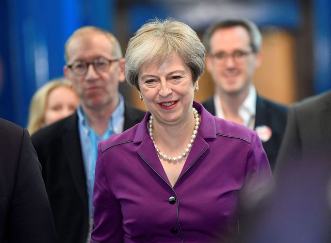 Britská premiérka Theresa Mayová na konferenci Konzervativní strany.