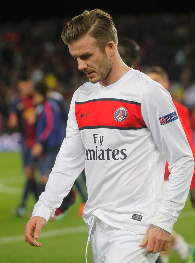 Fotbal, Barcelona - Paris St. Germain: smutný David Beckham