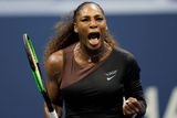 Serena Williamsová a její radost. Američanka je v semifinále US Open.