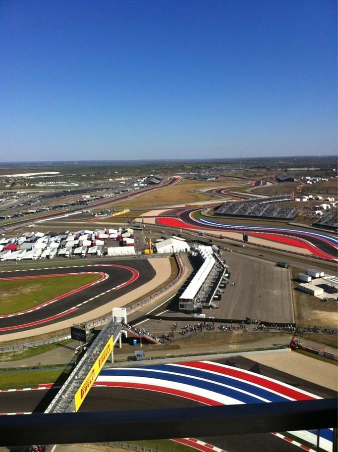 Výhled z ředitelské věže na Circuit of The Americas je úchvatný.