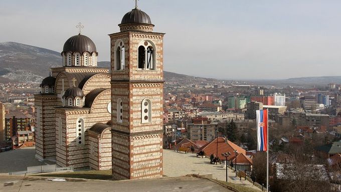Kostel v srbské části Kosovské Mitrovice