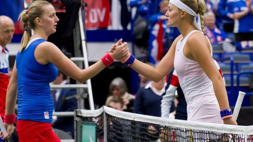 Fed Cup, ČR-Francie: Petra Kvitová a Kristina Mladenovicová