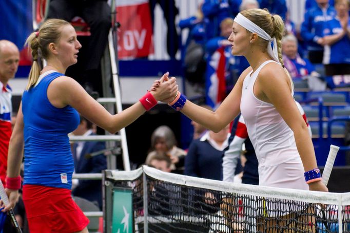 Fed Cup, ČR-Francie: Petra Kvitová a Kristina Mladenovicová