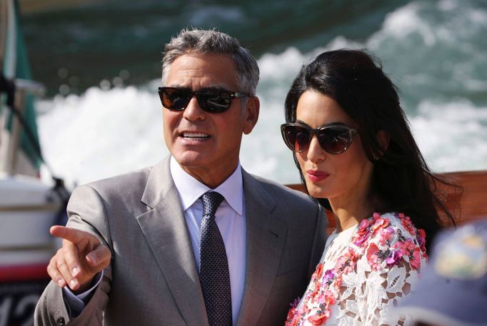 George Clooney, Amal Alamuddin v Benátkách