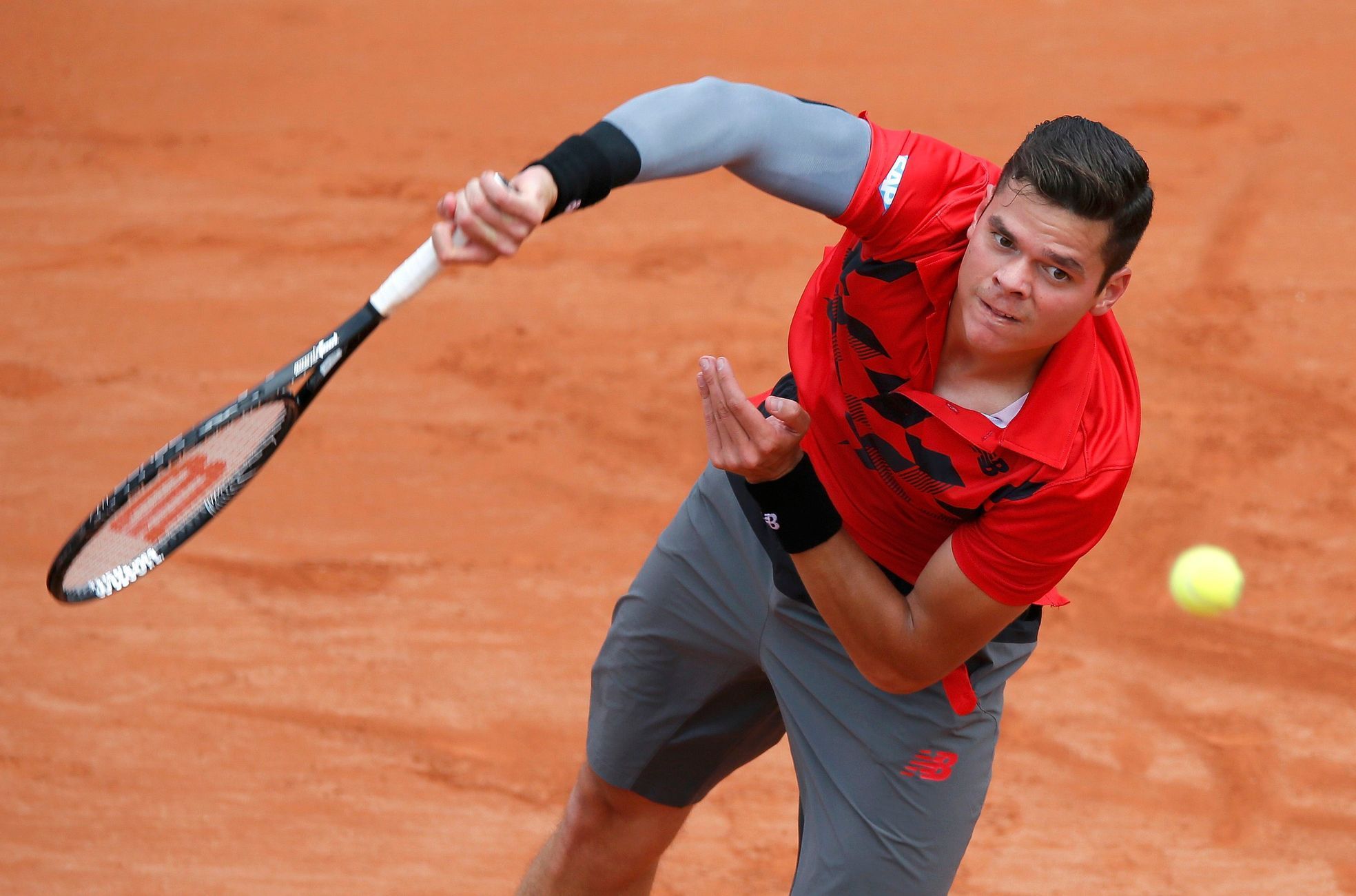 Milos Raonic na French Open 2014