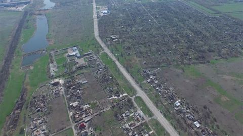 Zkáza východní Ukrajiny pohledem z dronu