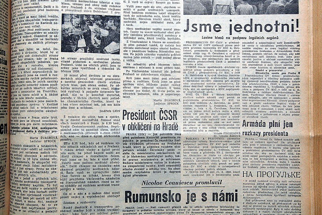 Noviny ze srpna 1968