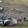 Kusy havarovaného letounu nedaleko Doněcku