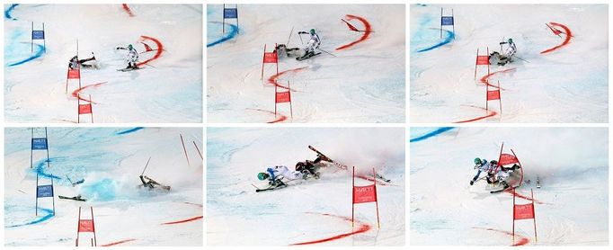 MS ve sjezdovém lyžování Schladming - týmová soutěž paralelní slalom (Zubčič a Neureuther).