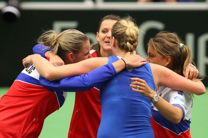 Fed Cup, ČR-Francie: Petra Kvitová, Lucie Šafářová, Karolína Plíšková a Barbora Strýcová