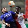Rony Lopes a Oscar Dorley v zápase Evropské ligy Slavia - Nice