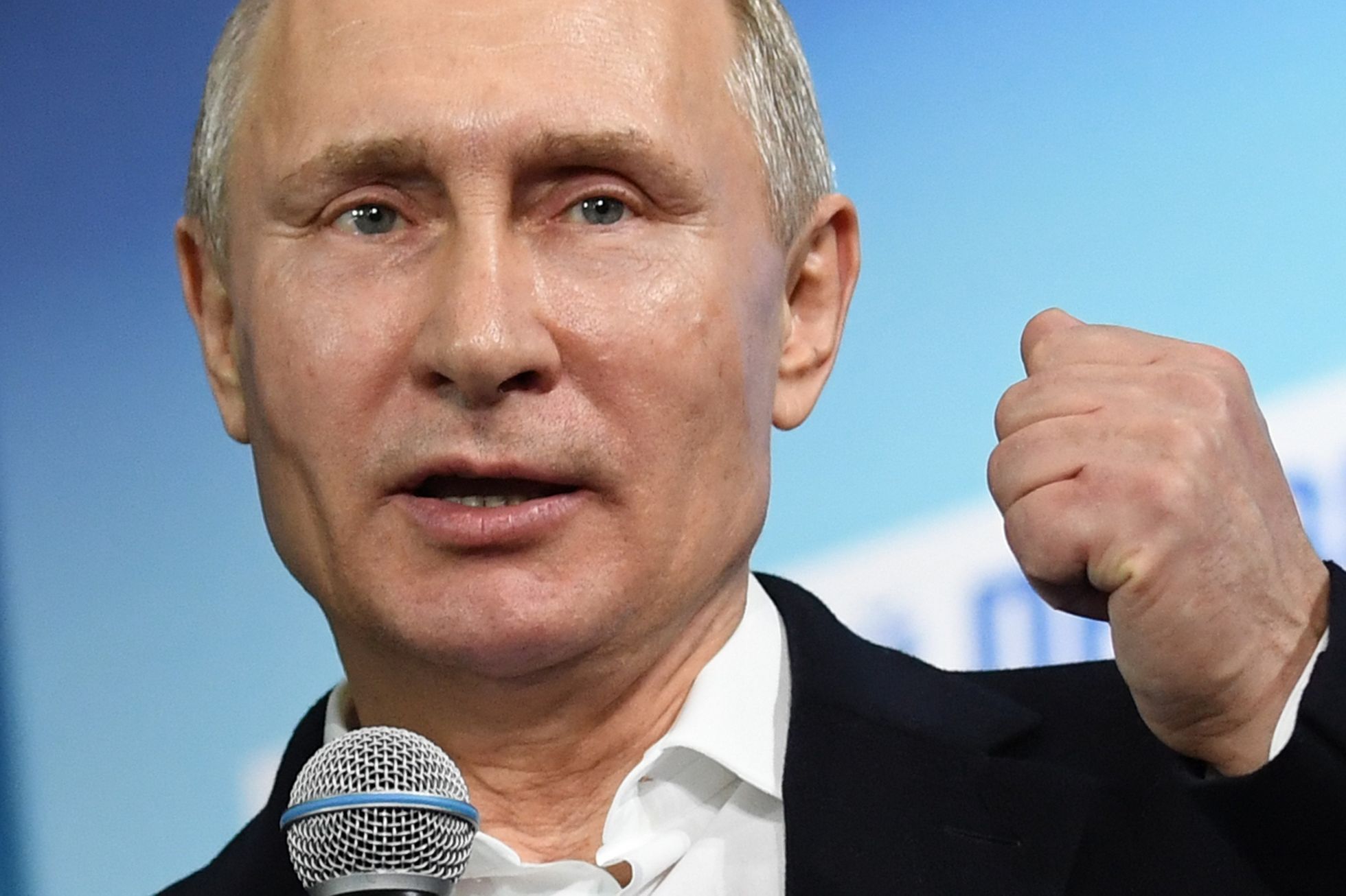 Vladimir Putin na tiskové konferenci po volbách 2018