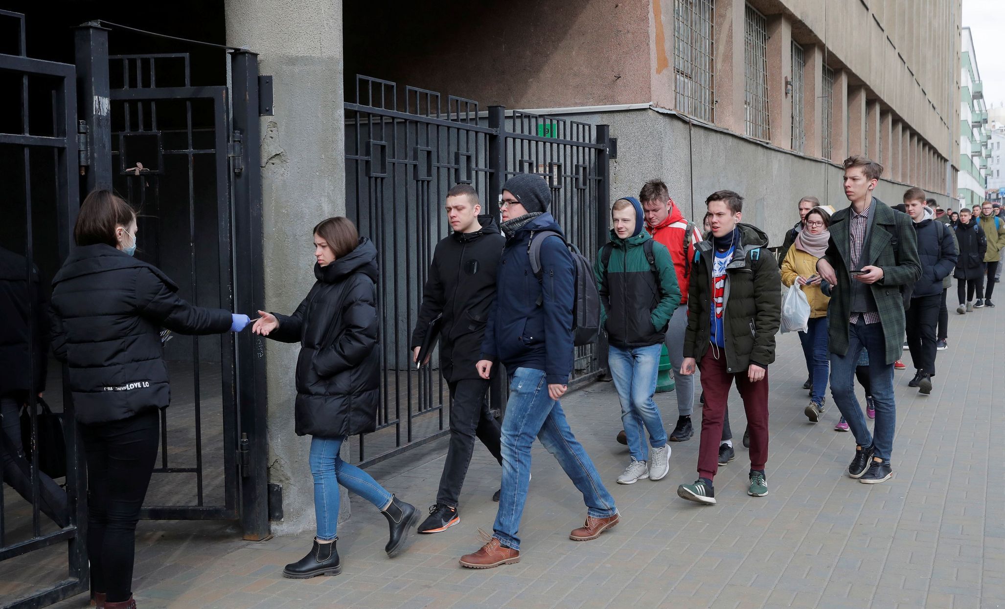 Univerzita Minsk - studenti - demonstrace