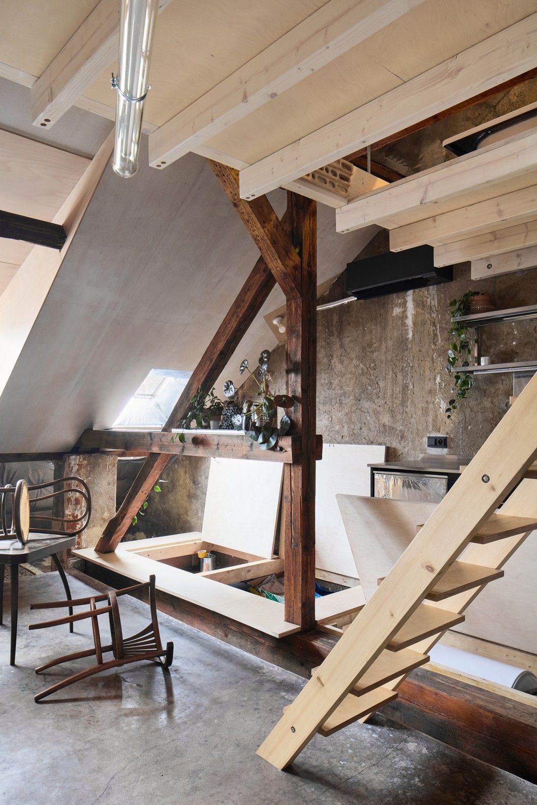 byt, interiér, rekonstrukce, půda, ateliér