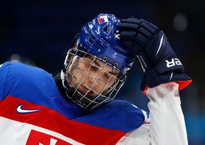 Juraj Slafkovský v semifinále Slovensko - Finsko na ZOH 2022 v Pekingu