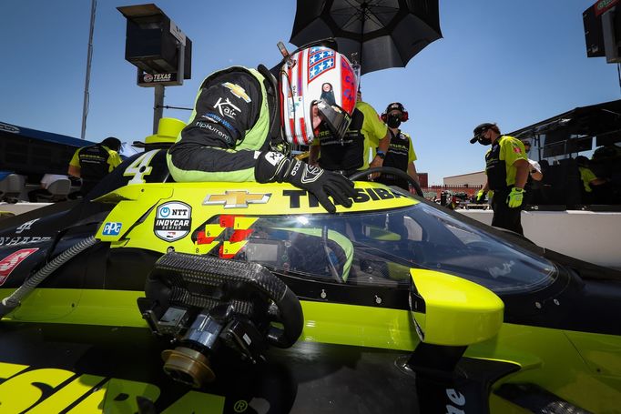 Charlie Kimball v závodě IndyCar na Texas Motor Speedway