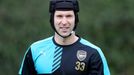 Petr Čech na tréninku Arsenalu