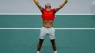 Tennis - Davis Cup Finals - Final - Caja Magica, Madrid, Spain - November 24, 2019   Spain's Rafael Nadal celebrates after winning his match against Canada's Denis Shapov