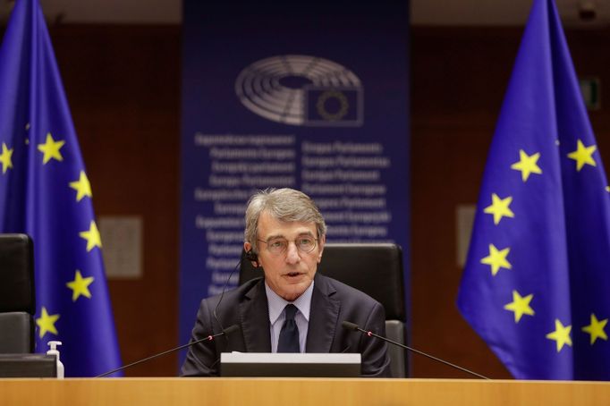 Předseda europarlamentu David Sassoli.