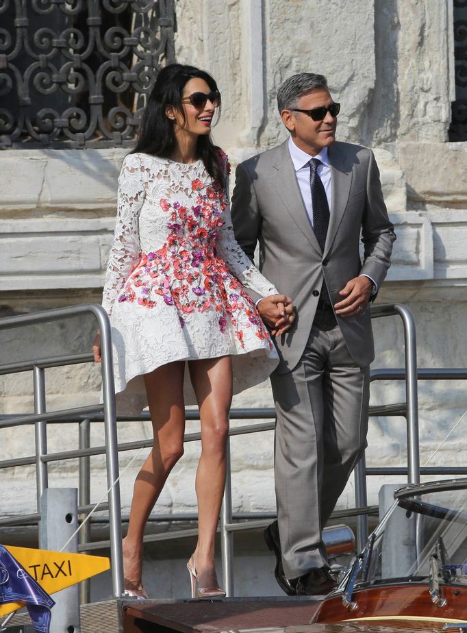 George Clooney, Amal Alamuddin v Benátkách