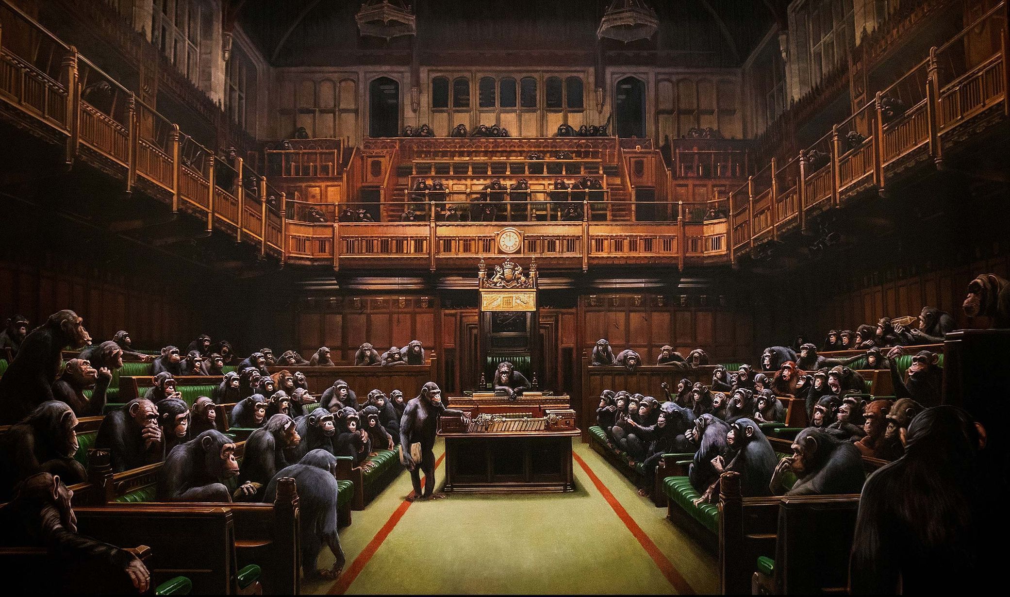 Banksy: Devolved Parliament (Parlament zbavený moci), 2009